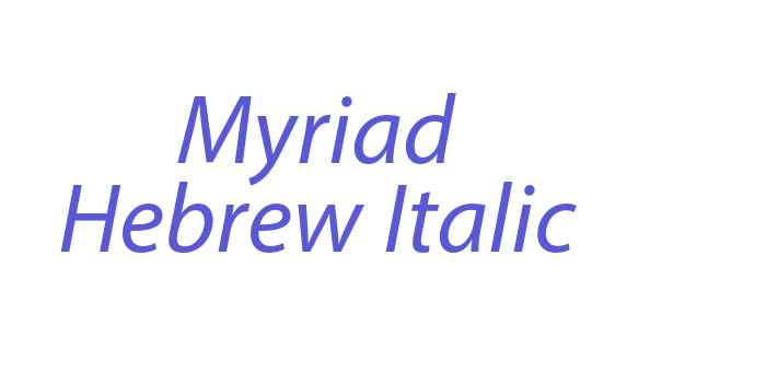 Myriad Hebrew Italic Font Download