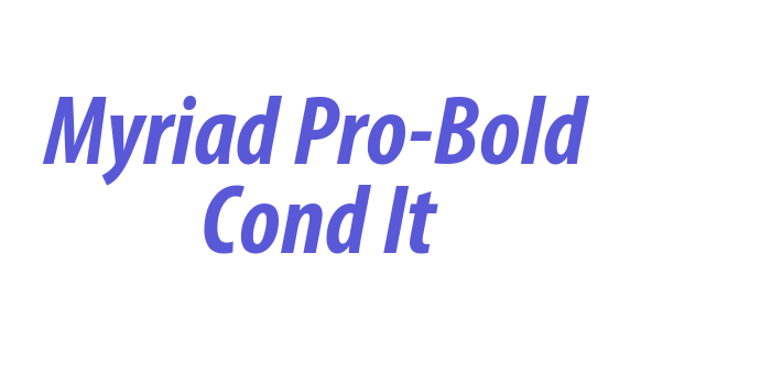 Myriad Pro-Bold Cond It Font Download