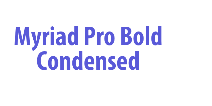 Myriad Pro Bold Condensed Font Download