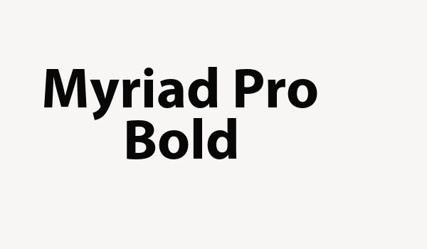 Myriad Pro Bold Font