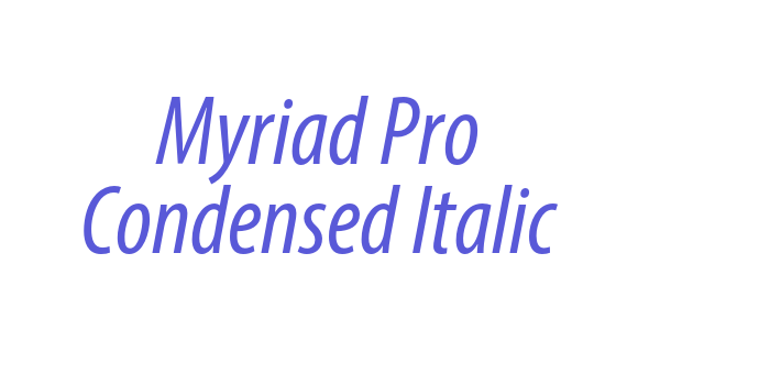 Myriad Pro Condensed Italic Font Download