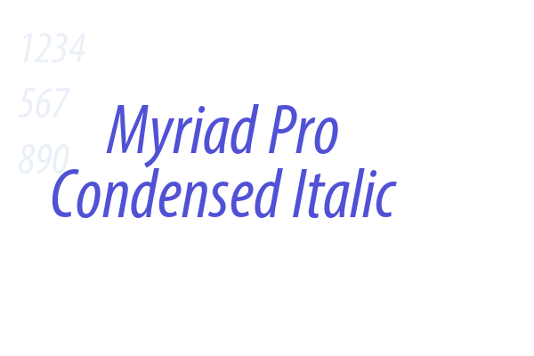 Myriad Pro Condensed Italic