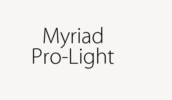 Myriad Pro-Light Font