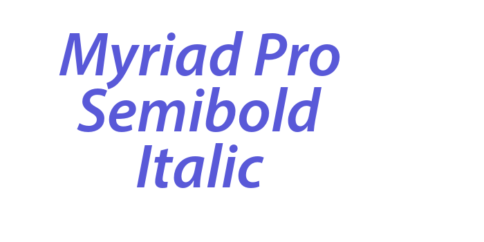 Myriad Pro Semibold Italic Font Download