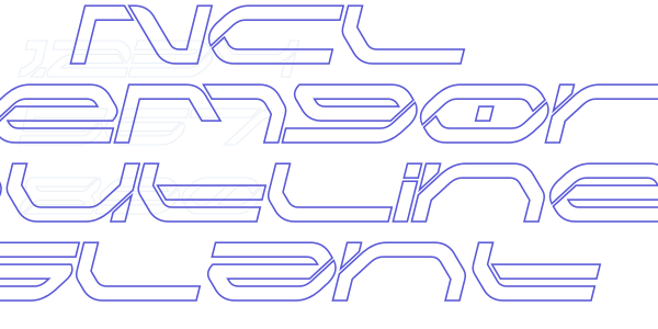 NCL Kemgor Outline Slant font