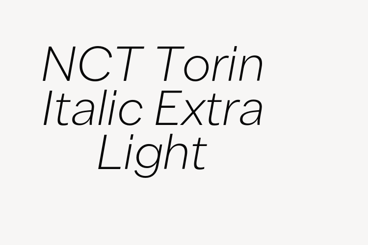 NCT Torin Italic Extra Light font download