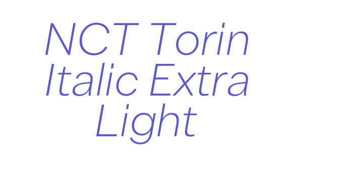 NCT Torin Italic Extra Light Font Download