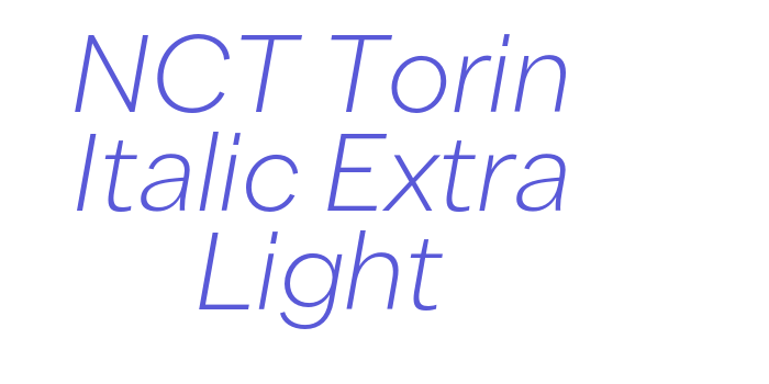 NCT Torin Italic Extra Light Font