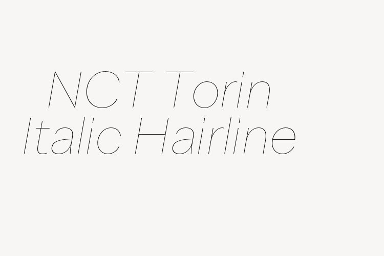 NCT Torin Italic Hairline font download