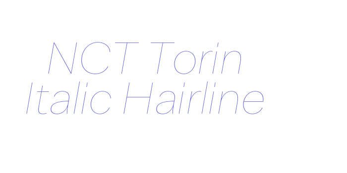 NCT Torin Italic Hairline Font Download