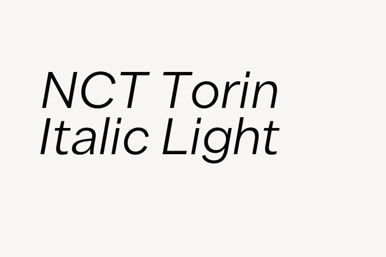 NCT Torin Italic Light font download