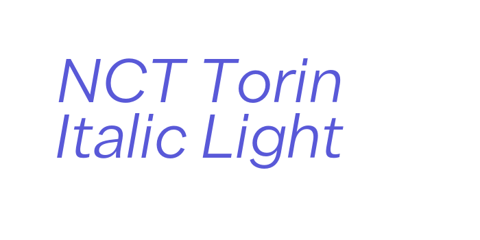 NCT Torin Italic Light Font Download