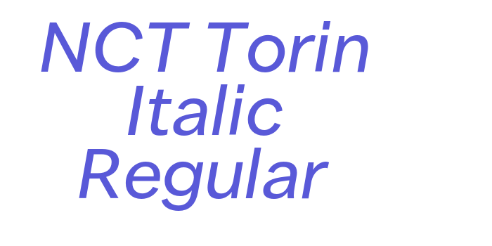 NCT Torin Italic Regular Font