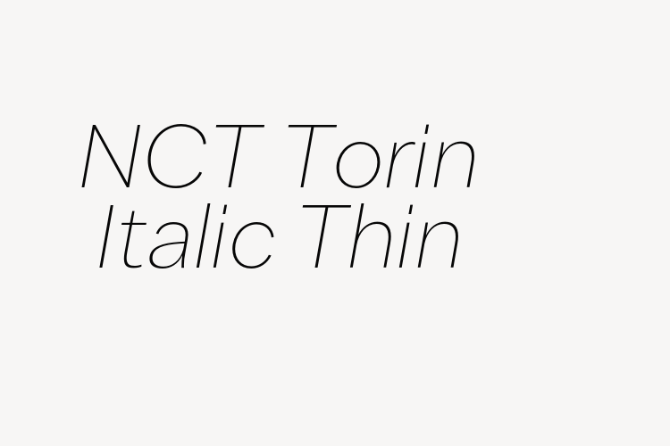 NCT Torin Italic Thin font download