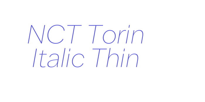 NCT Torin Italic Thin Font Download