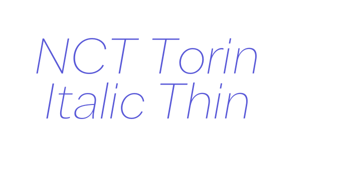 NCT Torin Italic Thin Font