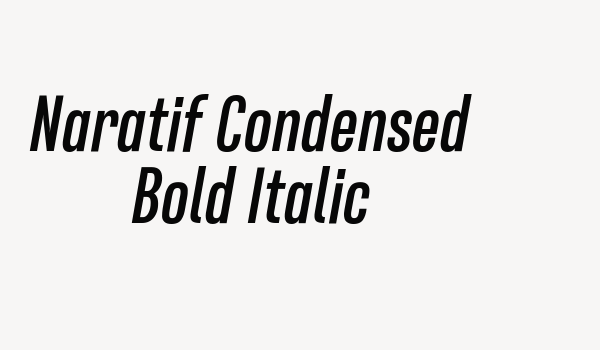 Naratif Condensed Bold Italic Font