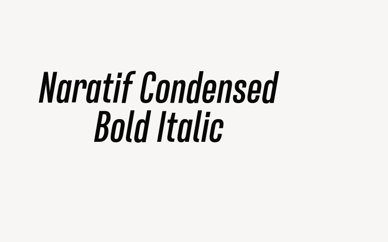 Naratif Condensed Bold Italic Font