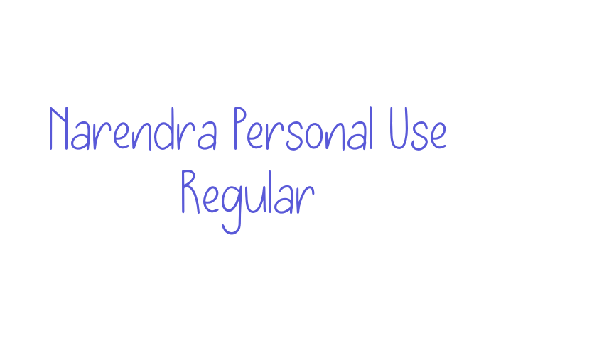 Narendra Personal Use Regular Font Download