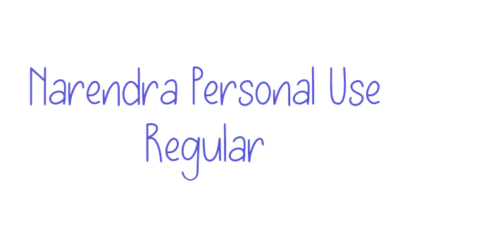 Narendra Personal Use Regular Font Download