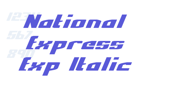 National Express Exp Italic font free