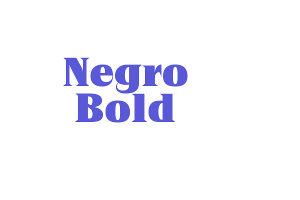 Negro Bold Font