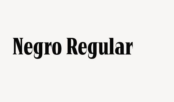 Negro Regular Font