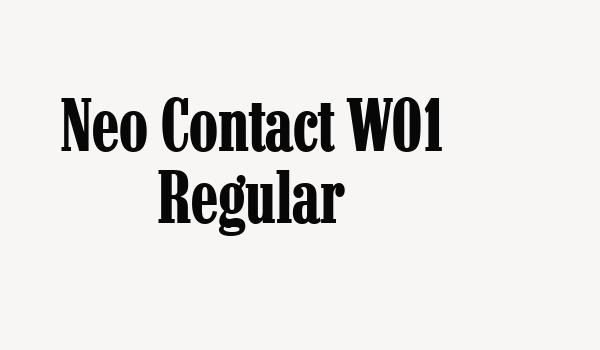 Neo Contact W01 Regular Font