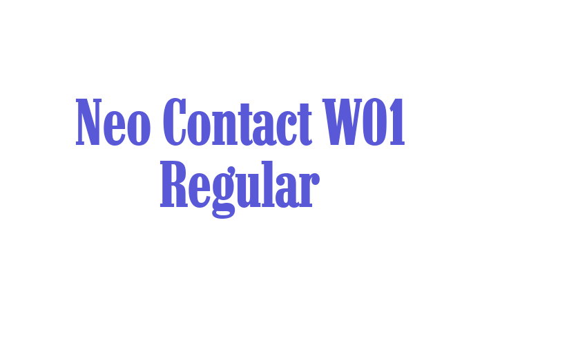 Neo Contact W01 Regular Font