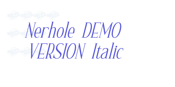 Nerhole DEMO VERSION Italic font free