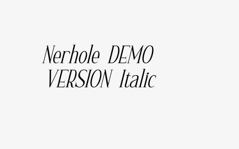 Nerhole DEMO VERSION Italic Font