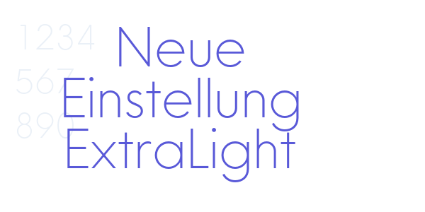 Neue Einstellung ExtraLight font free