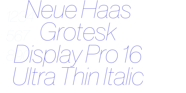 Neue Haas Grotesk Display Pro 16 Ultra Thin Italic font free