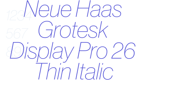 Neue Haas Grotesk Display Pro 26 Thin Italic font free