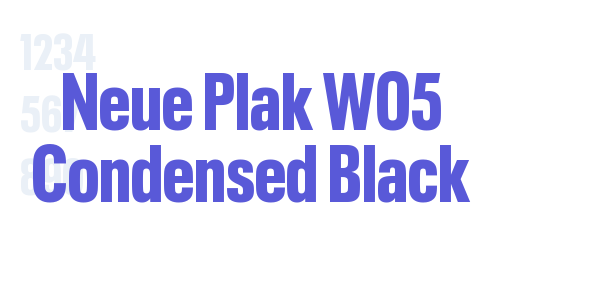 Neue Plak W05 Condensed Black font free