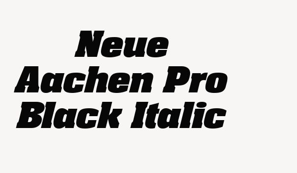 Neue Aachen Pro Black Italic Font