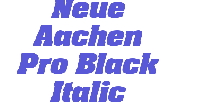 Neue Aachen Pro Black Italic Font