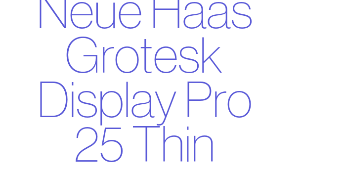 Neue Haas Grotesk Display Pro 25 Thin Font