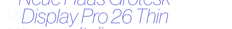 Neue Haas Grotesk Display Pro 26 Thin Italic-font