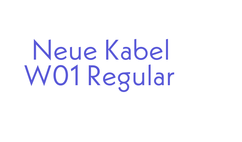 Neue Kabel W01 Regular Font Download