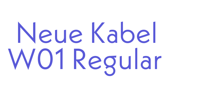 Neue Kabel W01 Regular Font