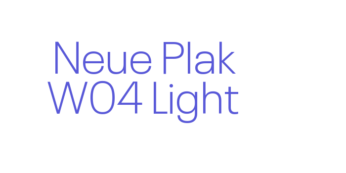 Neue Plak W04 Light Font Download