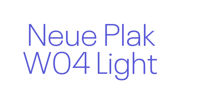 Neue Plak W04 Light Font