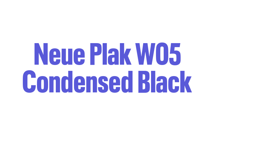 Neue Plak W05 Condensed Black Font Download