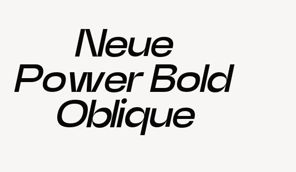 Neue Power Bold Oblique Font