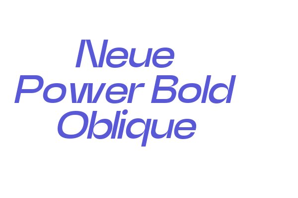 Neue Power Bold Oblique Font