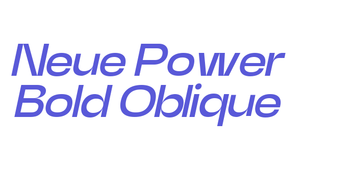 Neue Power Bold Oblique Font Download