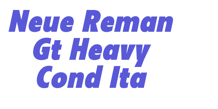 Neue Reman Gt Heavy Cond Ita Font