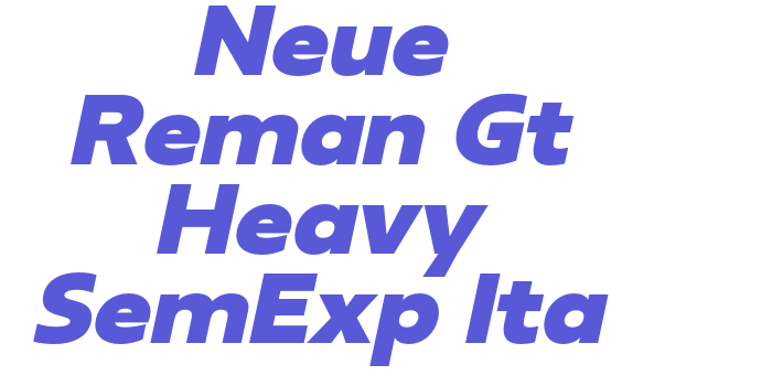 Neue Reman Gt Heavy SemExp Ita Font Download