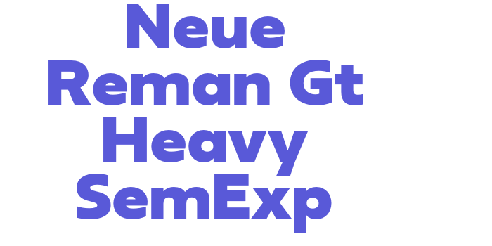 Neue Reman Gt Heavy SemExp Font Download